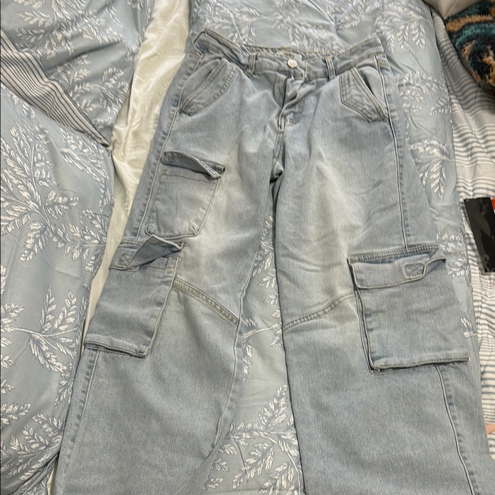 Light Blue Cargo Jeans